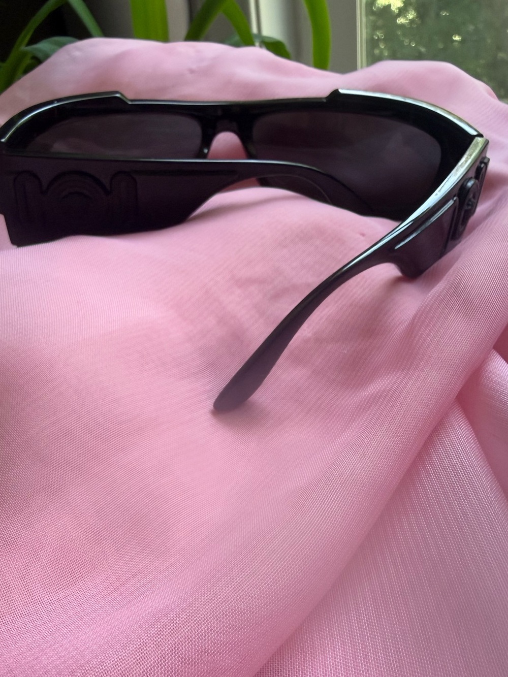 Versace Black Men's Shield Sunglasses with Dark Lenses - Picture 5 of 11
